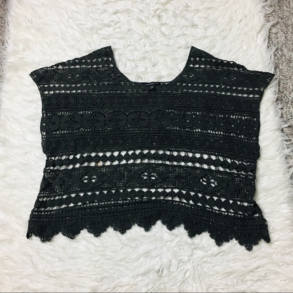 Lane Bryant Bohemian Crochet Olive Green Size 14 - Picture 9 of 13